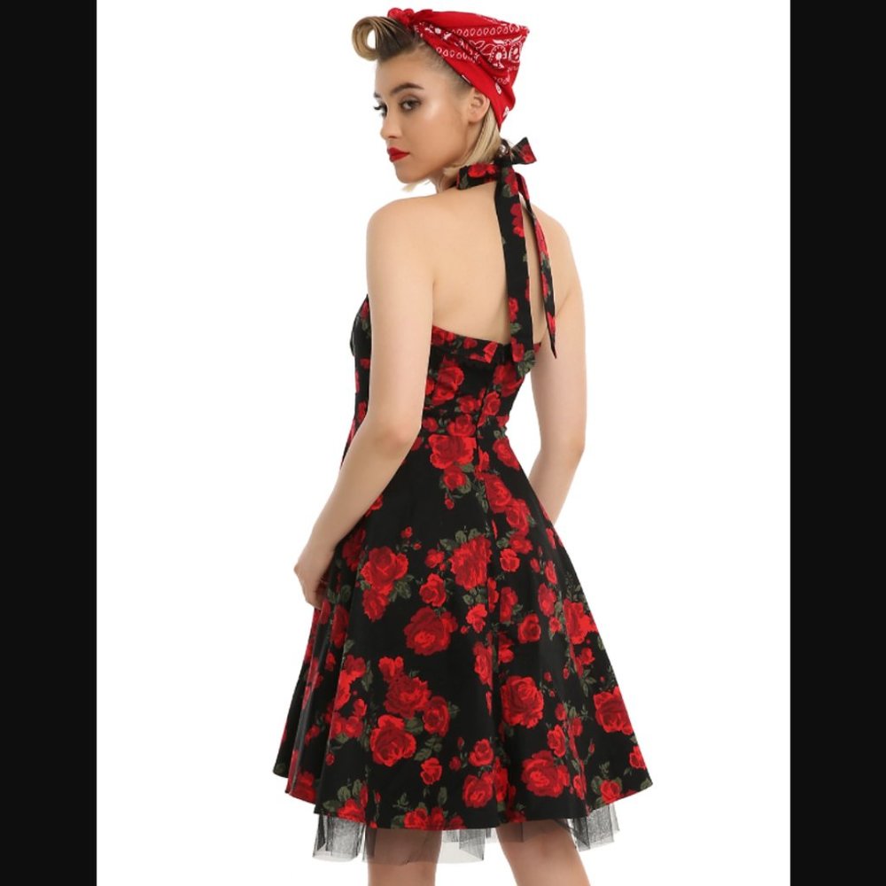 HOTTOPIC ROSE HALTER DRESS - Picture 5 of 6